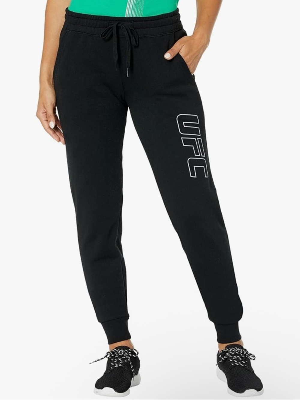 UFC Black Women's Logo Jogger Sweatpants - cotton blend
